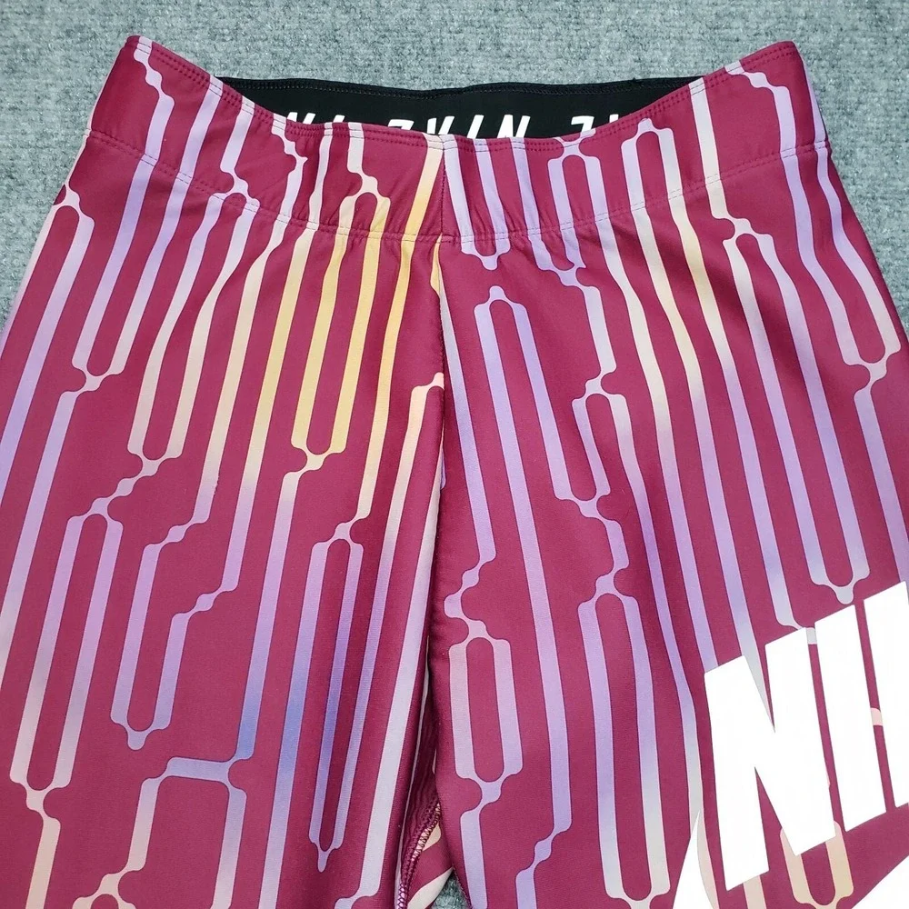 Nike International Swoosh Pants Womens S Pink Silver Geometric Pull On - Picture 3 of 13